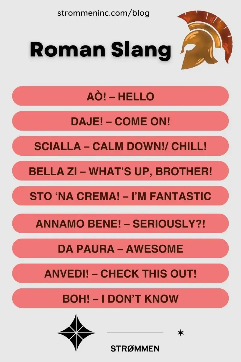 Roman Slang infographic