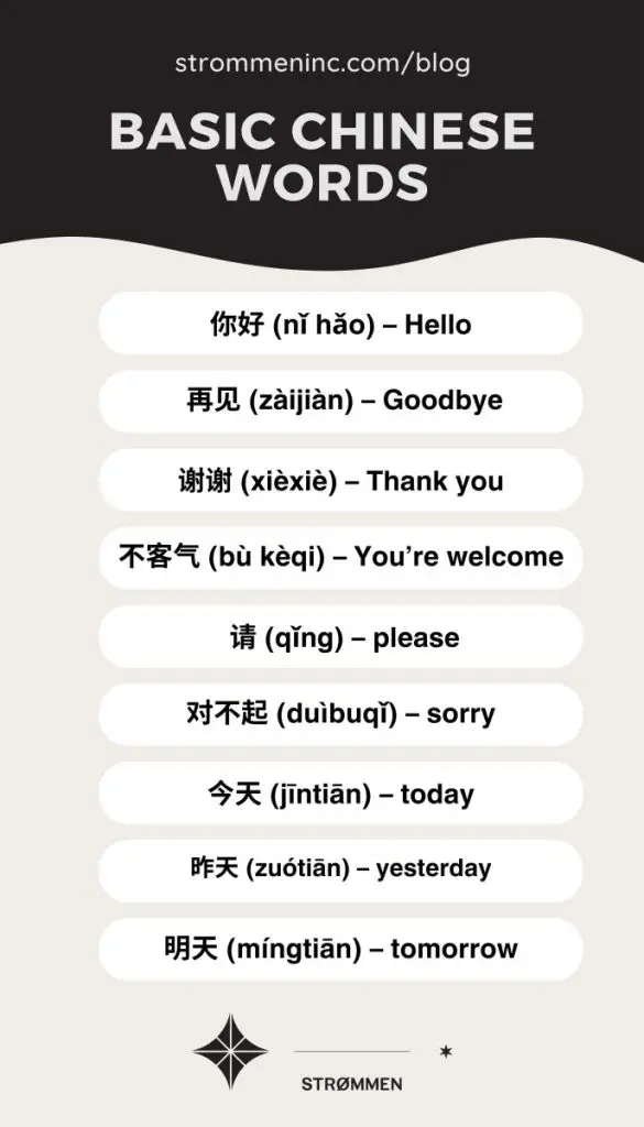 Basic Chinese Words