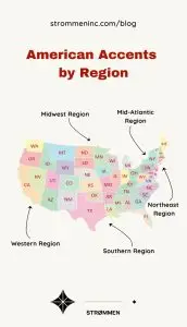 Infographic of American accents by region