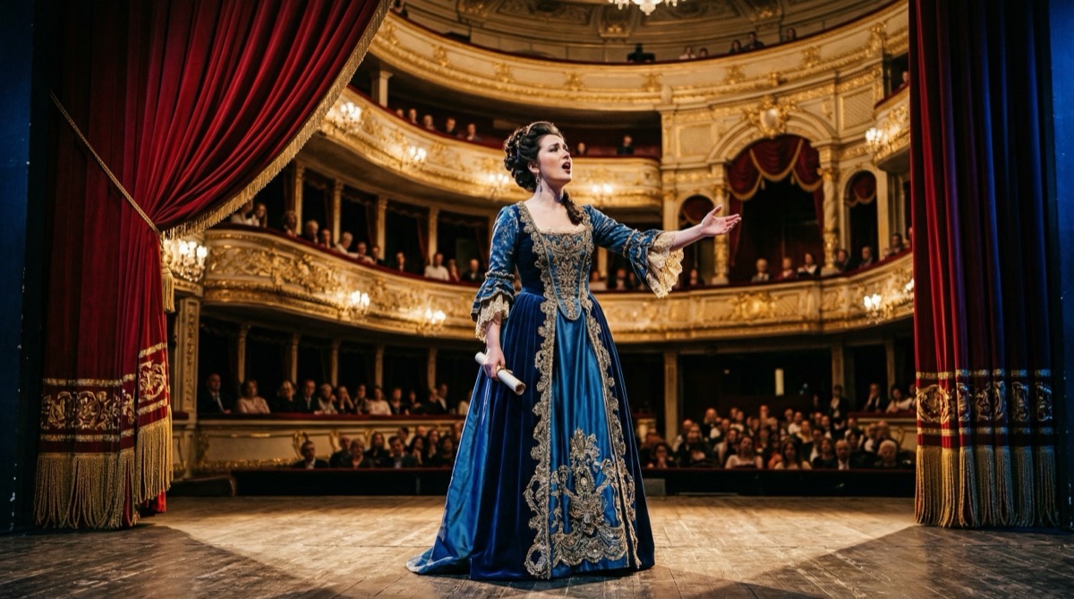 Opera singer performing