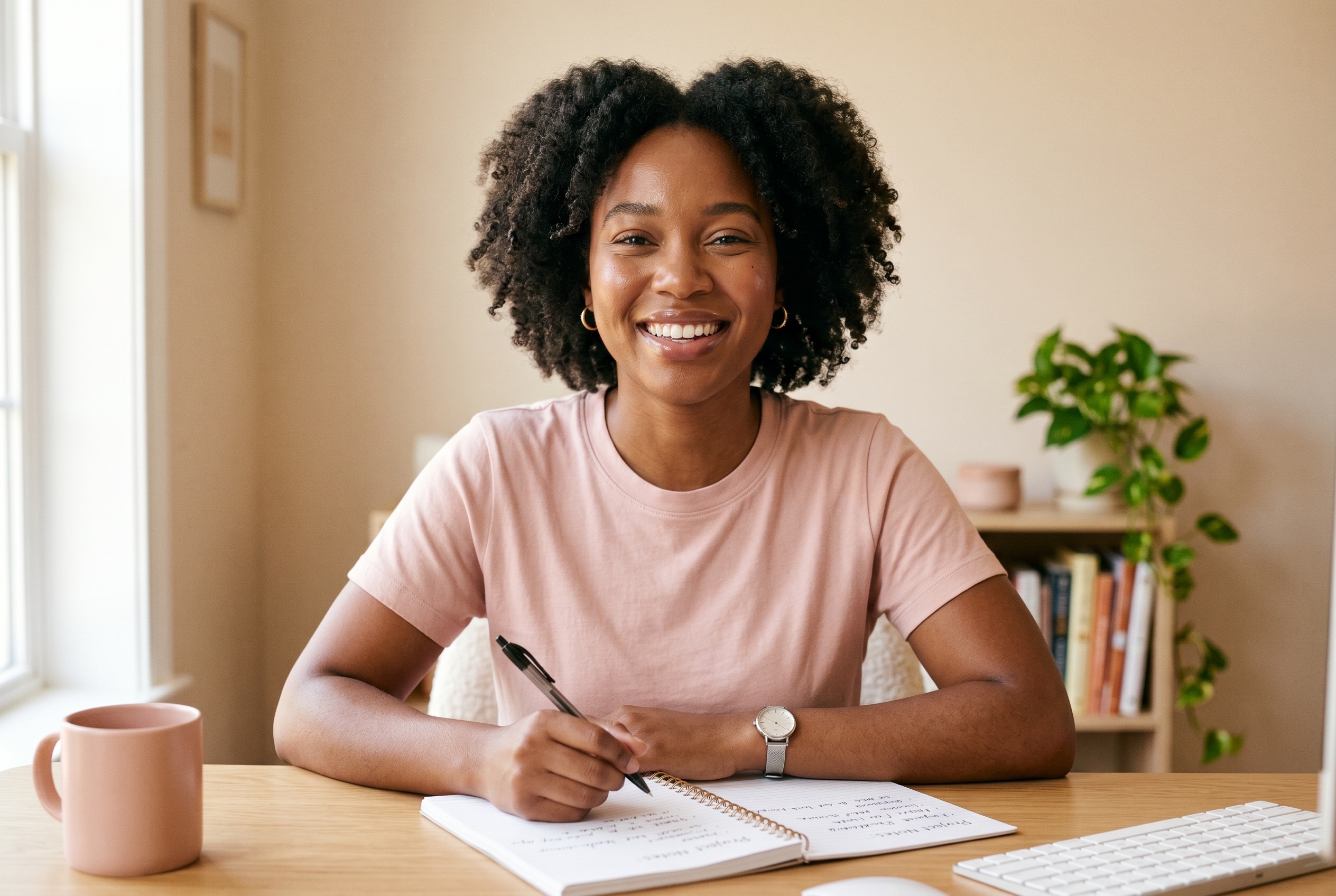 Student taking the CEFR proficiency test online from a quiet home office