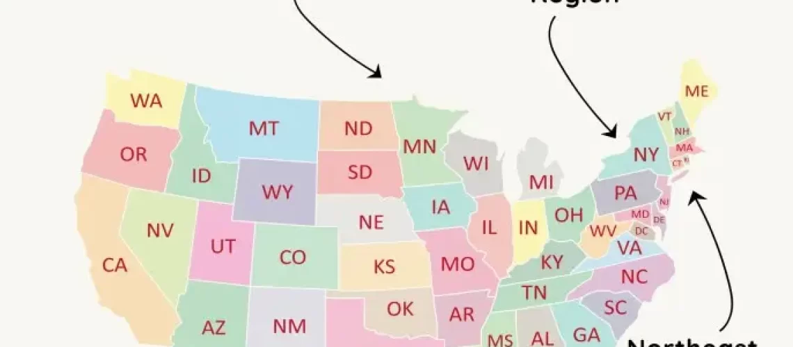 Infographic of American accents by region