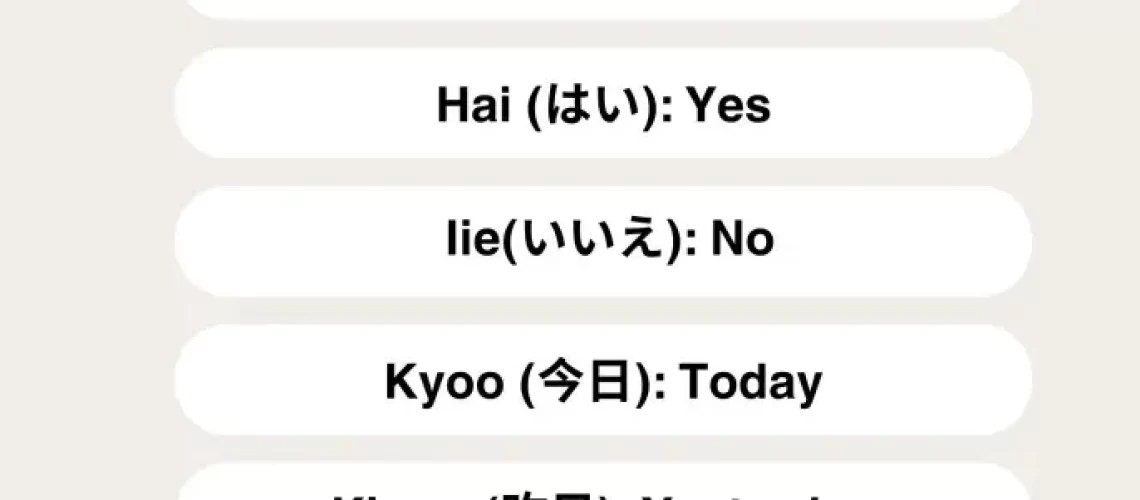 Basic Japanese Words