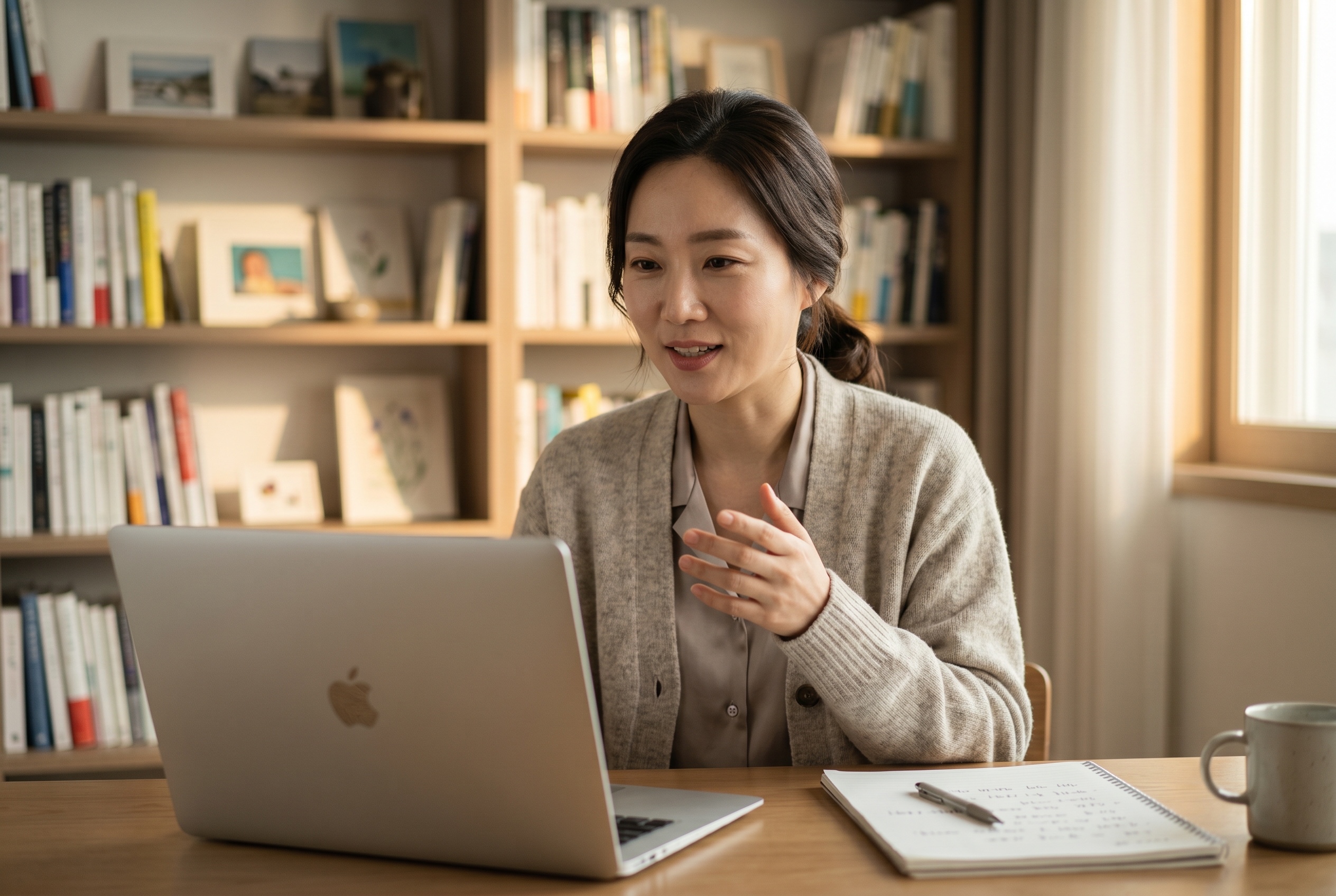 Advanced Korean tutor and student in conversation — Strommen