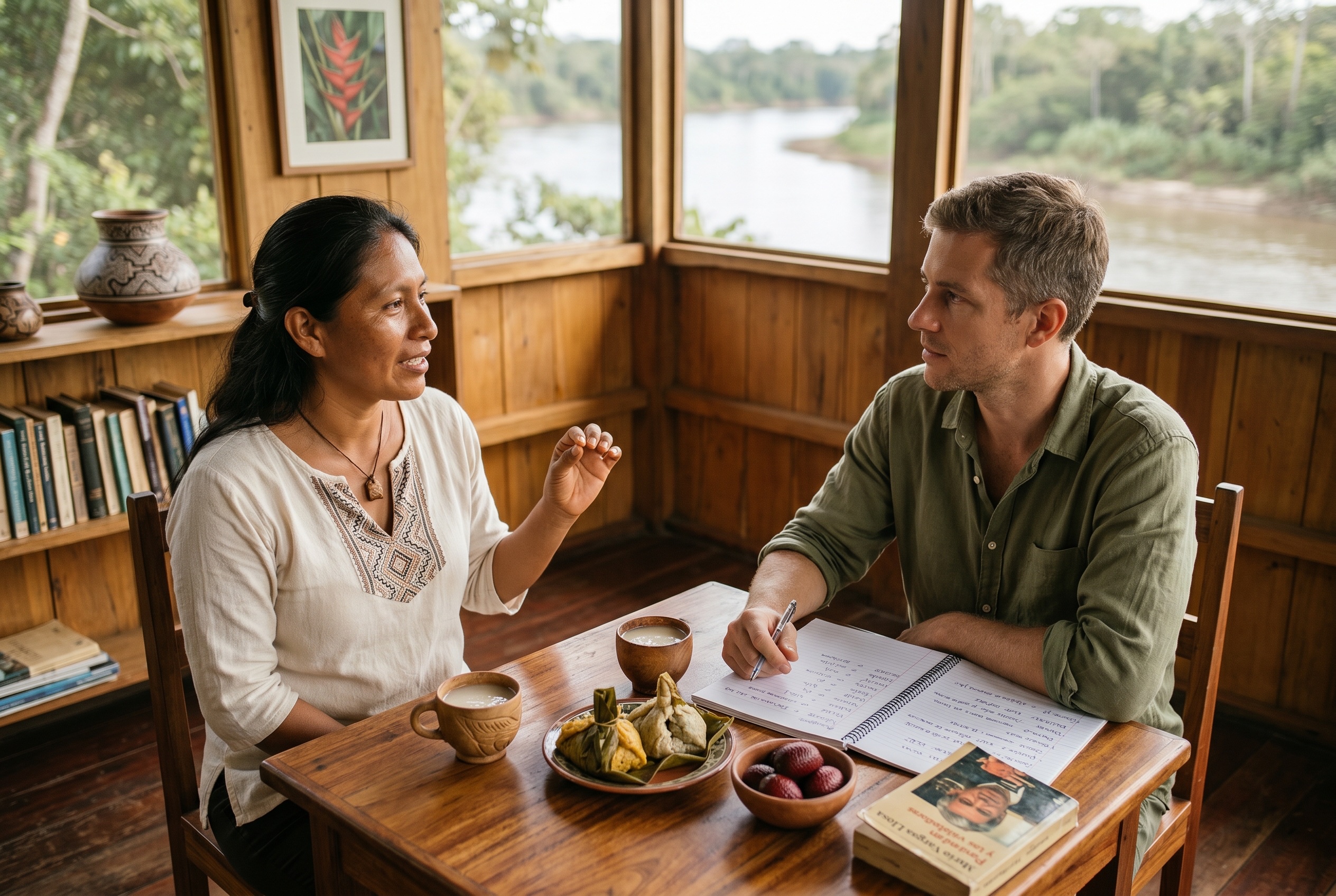 Amazonian Spanish tutor and student in conversation — Strommen