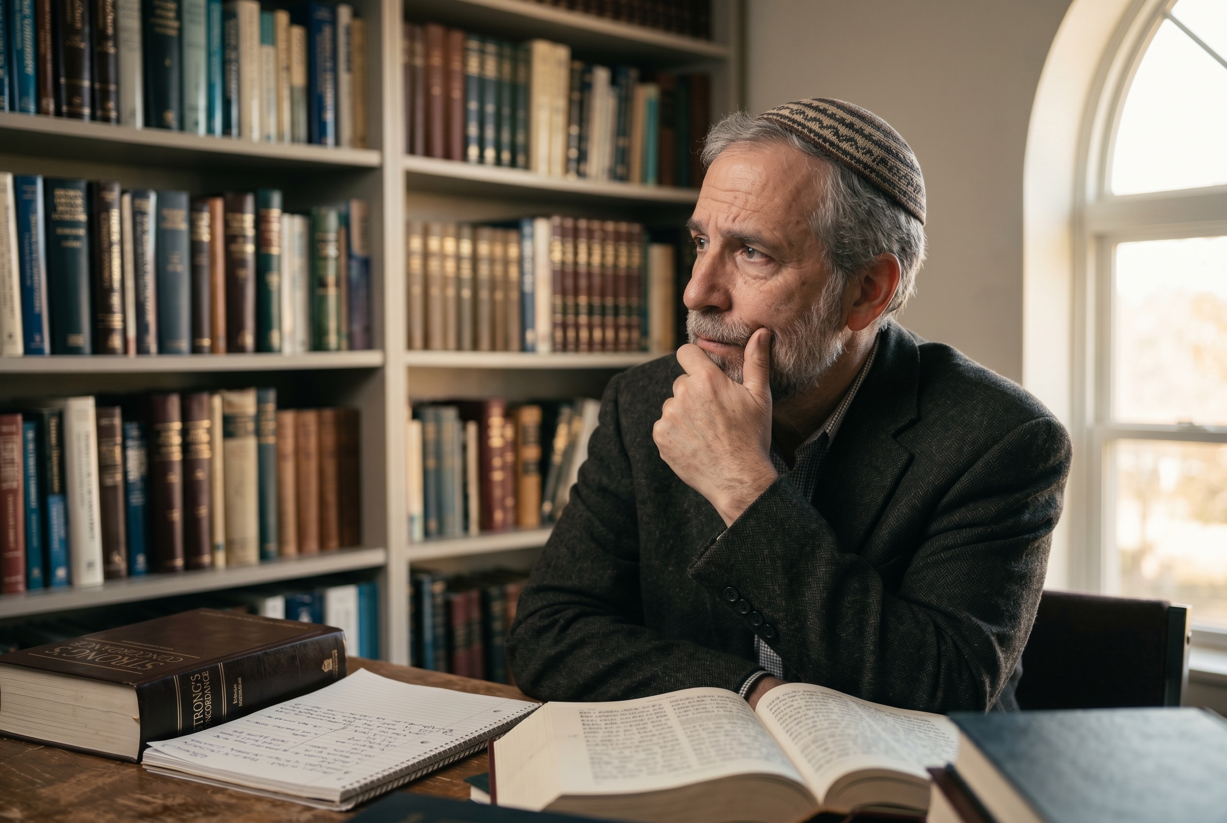 Biblical Hebrew tutor and student reading a vocalized Tanakh together — Strommen