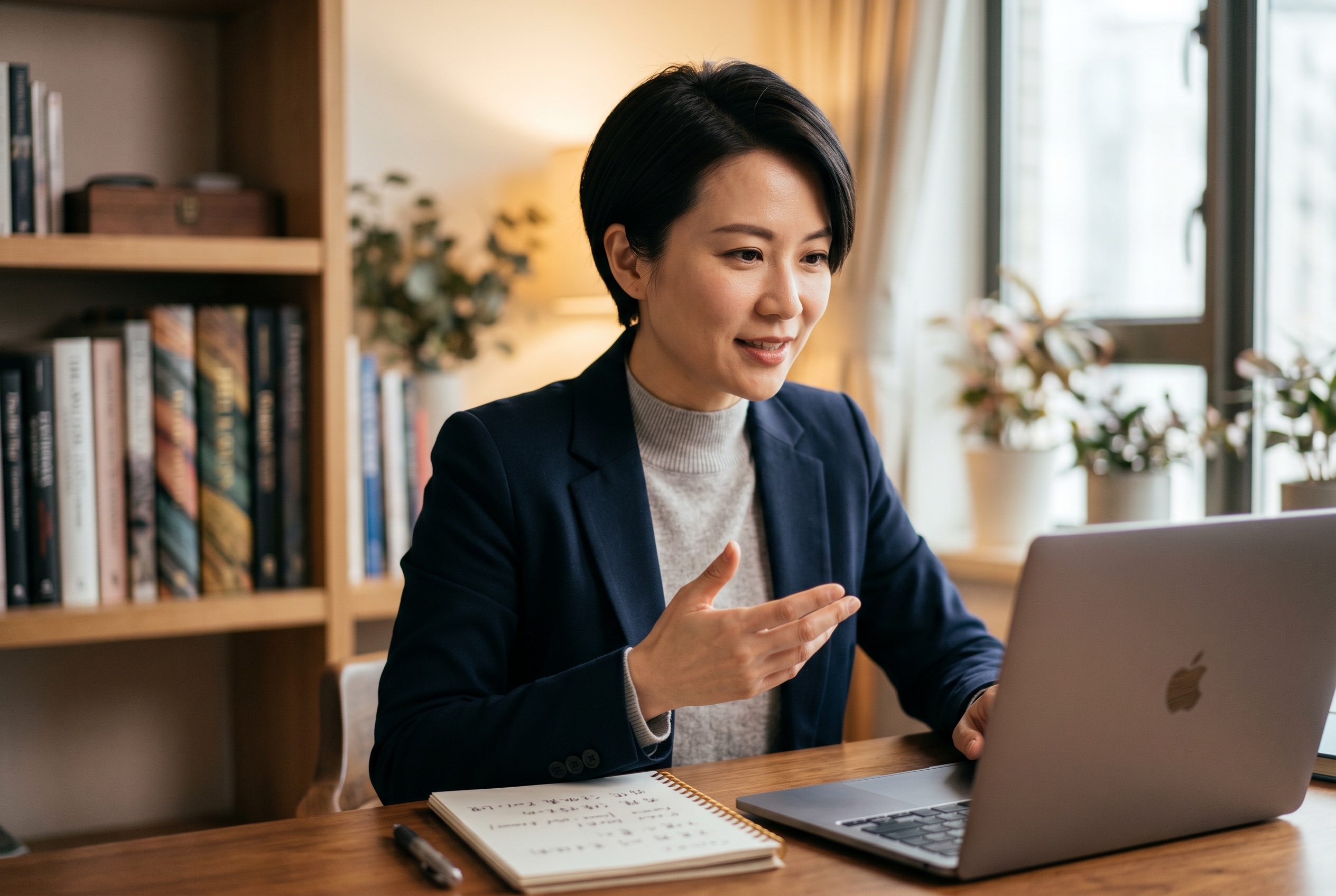 Business Chinese tutor and adult student in a lesson — Strommen