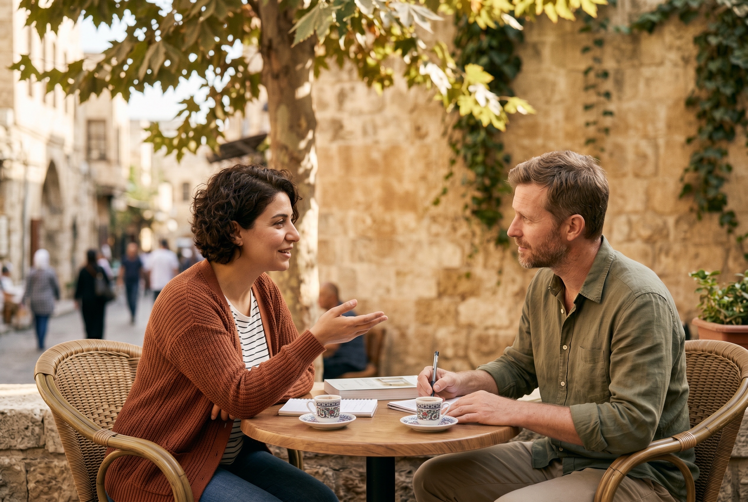 Conversational Arabic tutor and student in conversation — Strommen