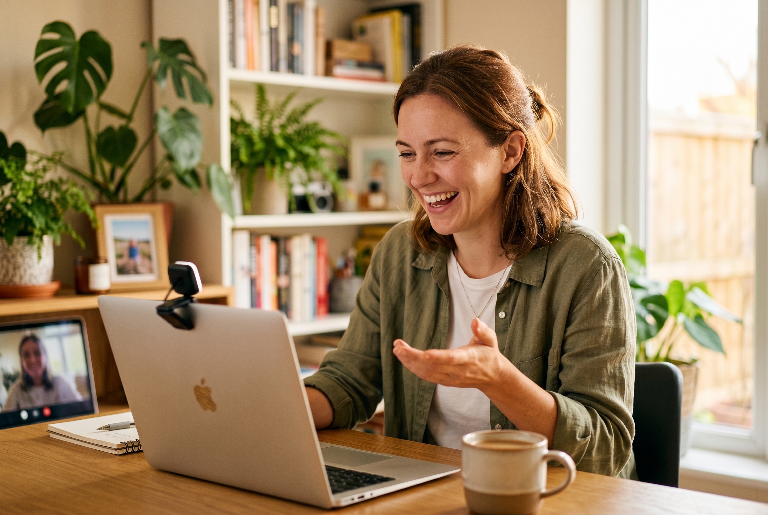 Conversational English tutor in casual conversation with an adult ESL student