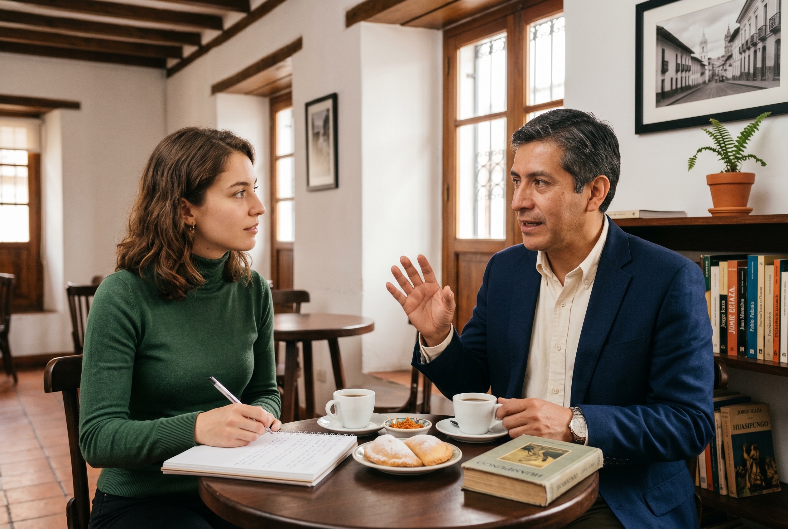 Ecuadorian Spanish tutor and student in conversation — Strommen