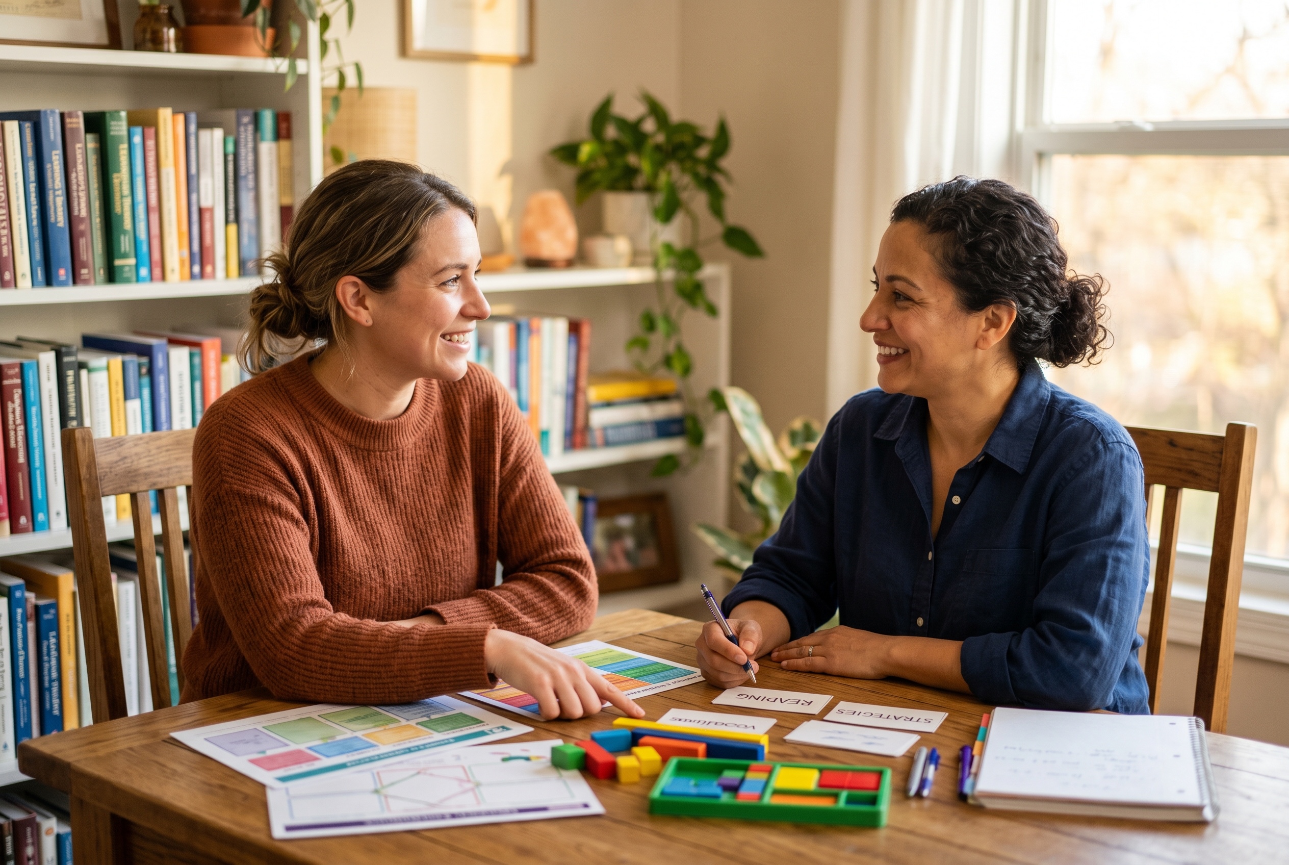 Executive-function coach helping a student build a weekly plan — Strommen