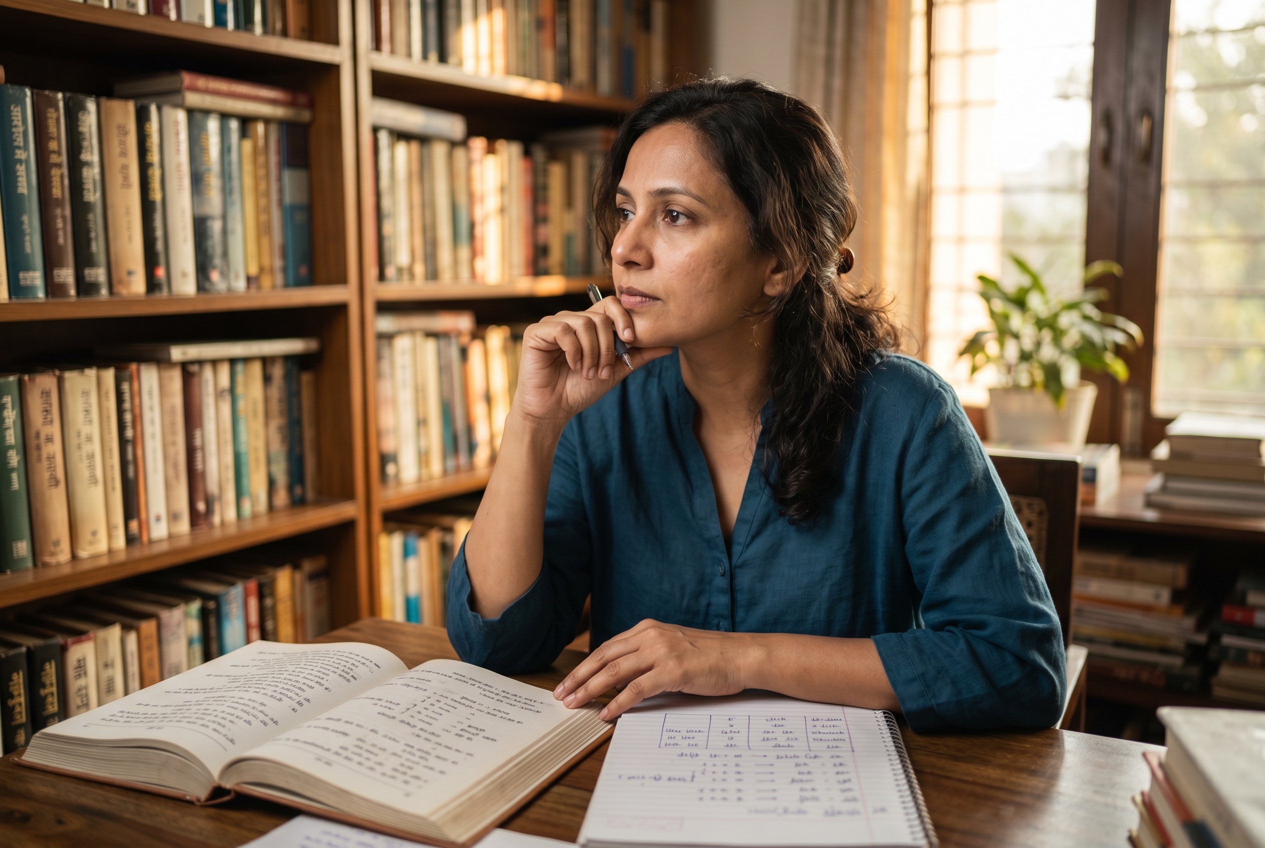 Hindi grammar tutor walking a student through postpositions and the ne ergative pattern — Strommen