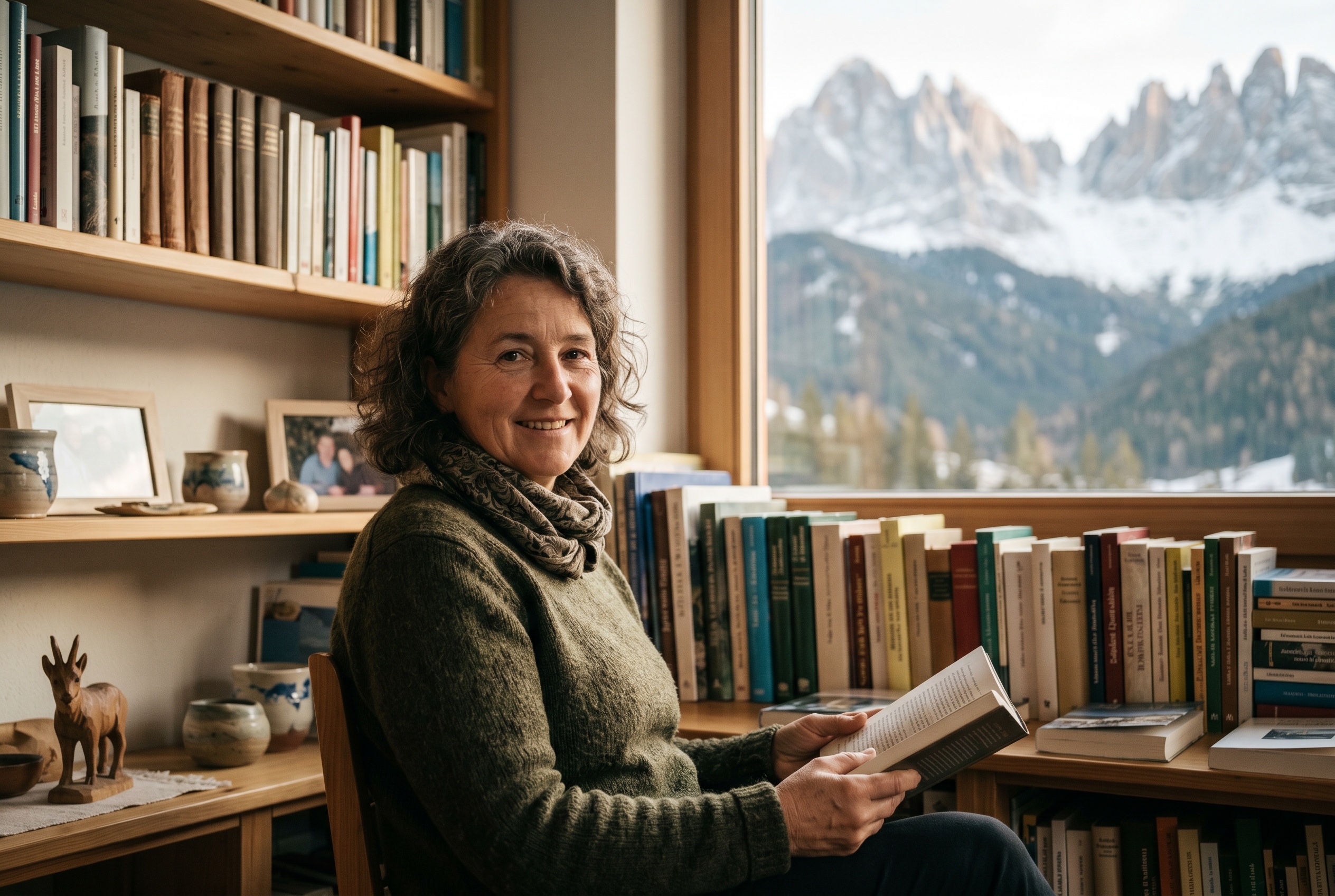 Ladin tutor and student practicing the Rhaeto-Romance language of the Dolomites — Strommen