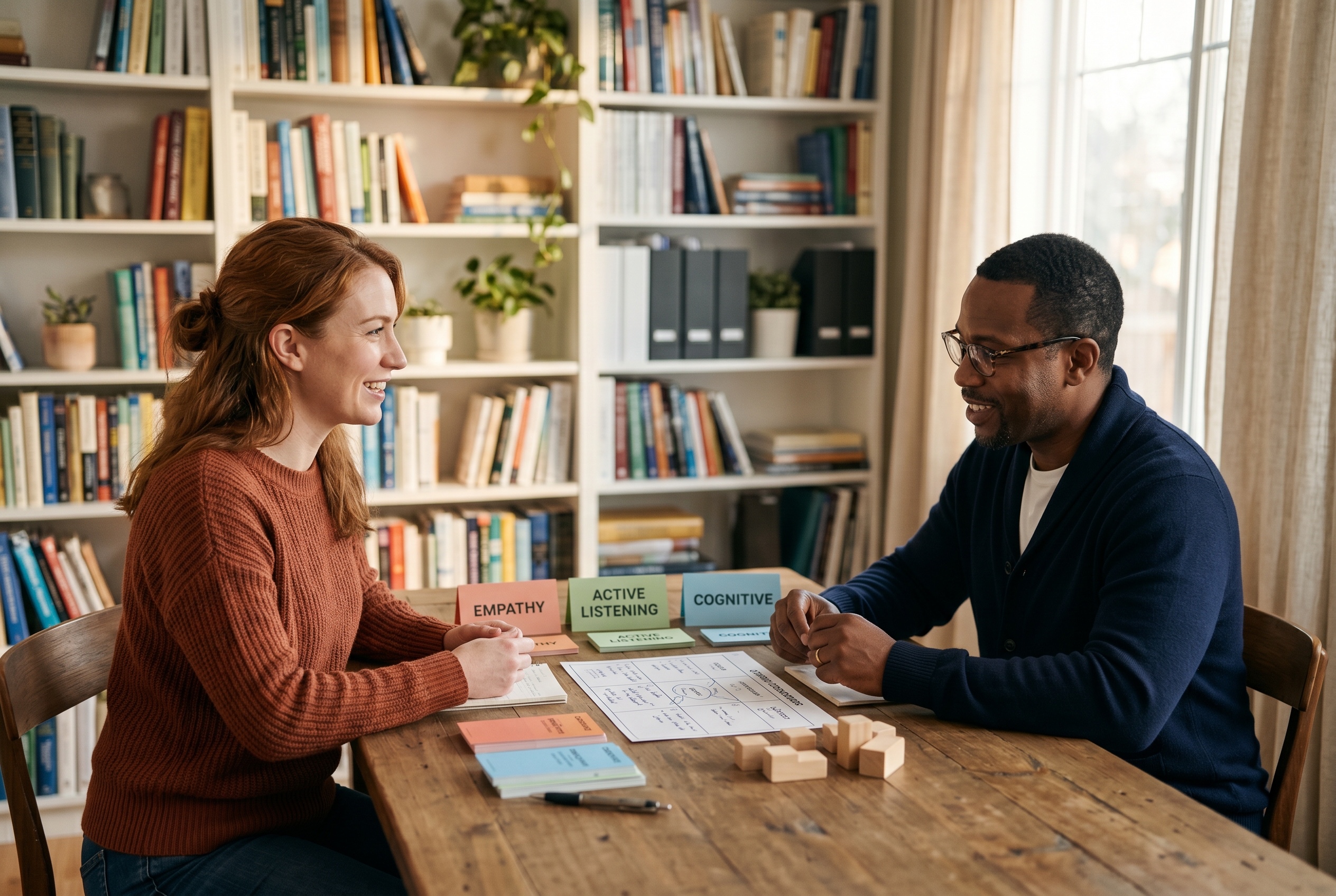 Learning-disability support tutor working one-on-one with a student — Strommen