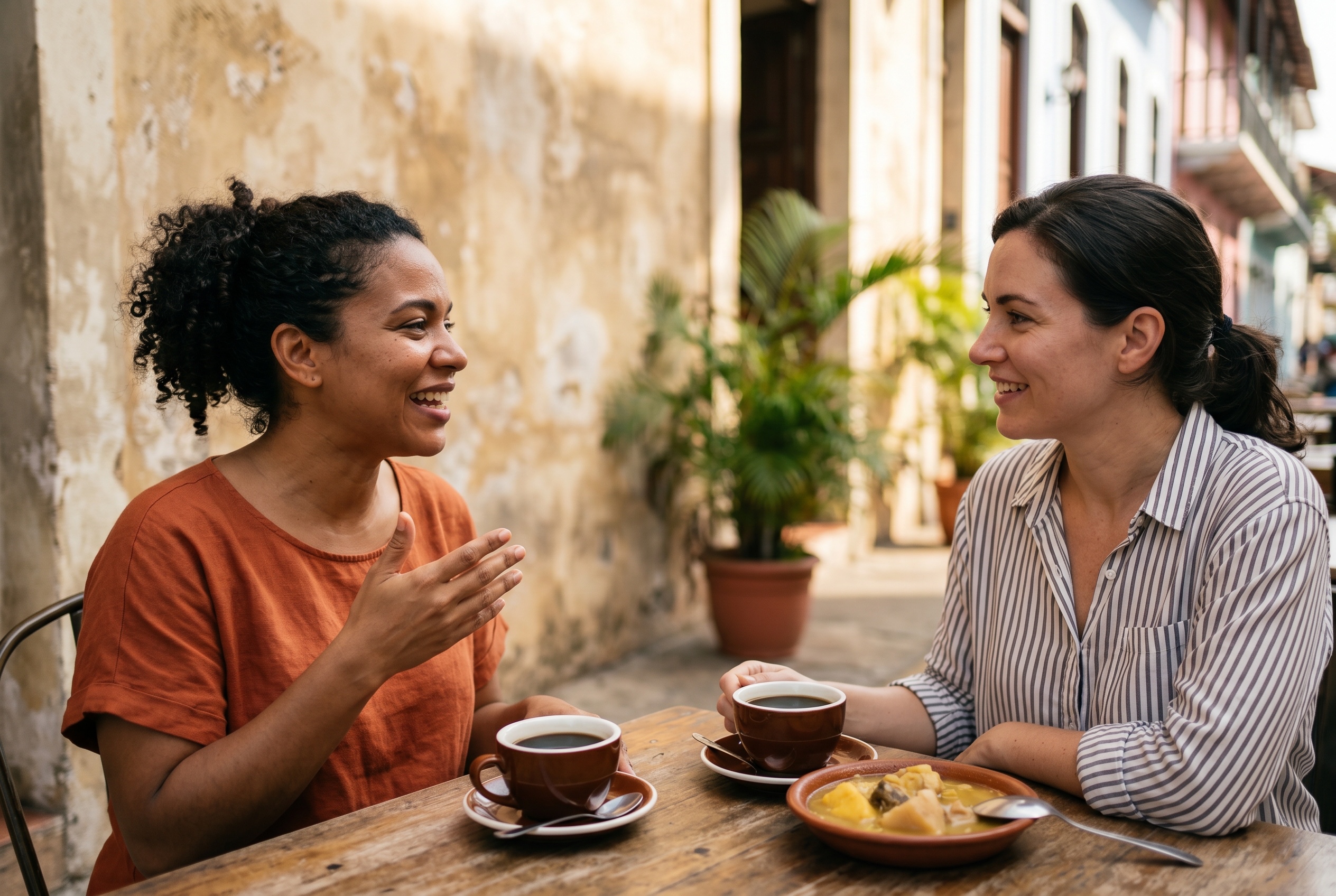 Panamanian Spanish tutor and student in conversation — Strommen