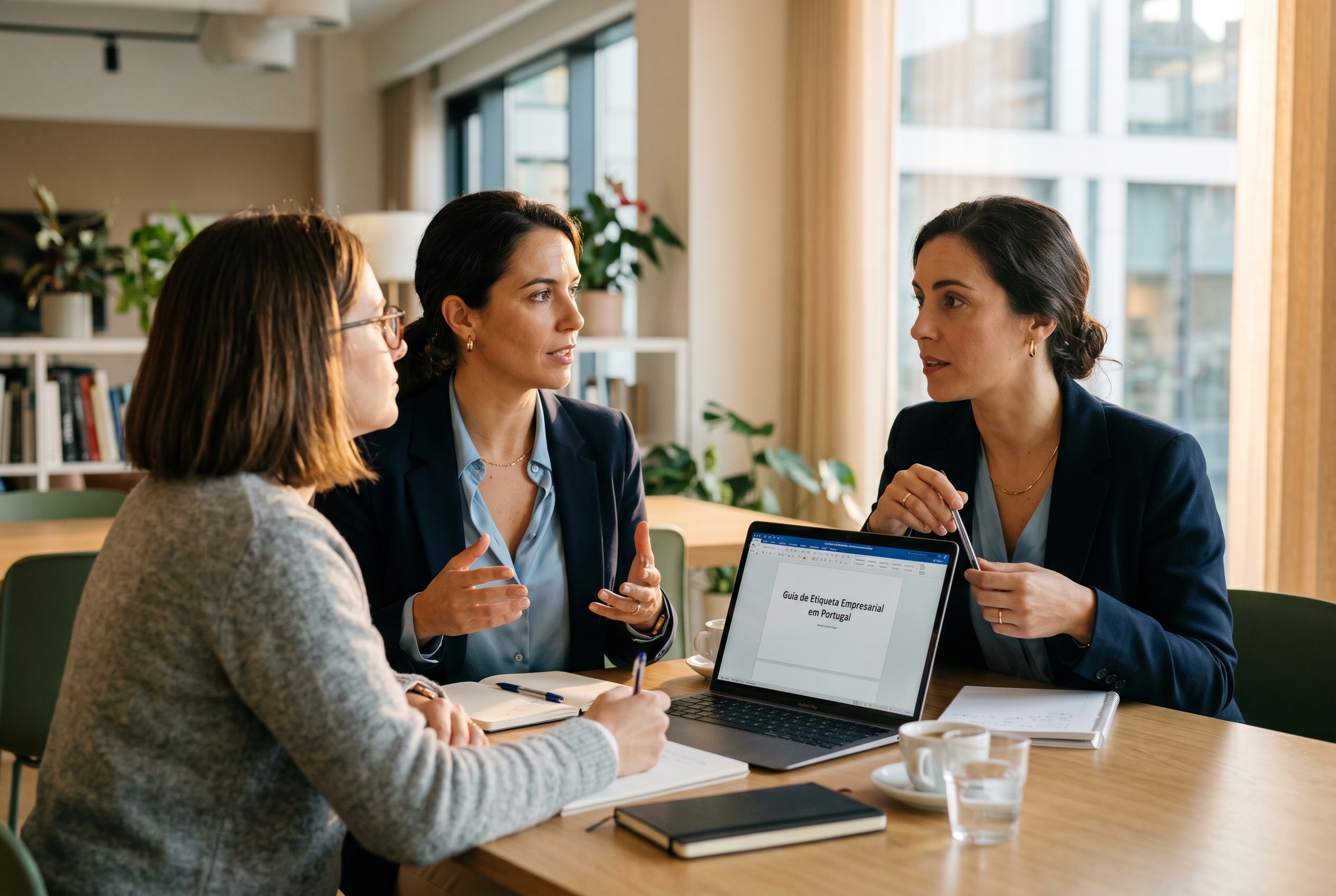 Portuguese tutor coaching an executive student through business meeting language — Strommen