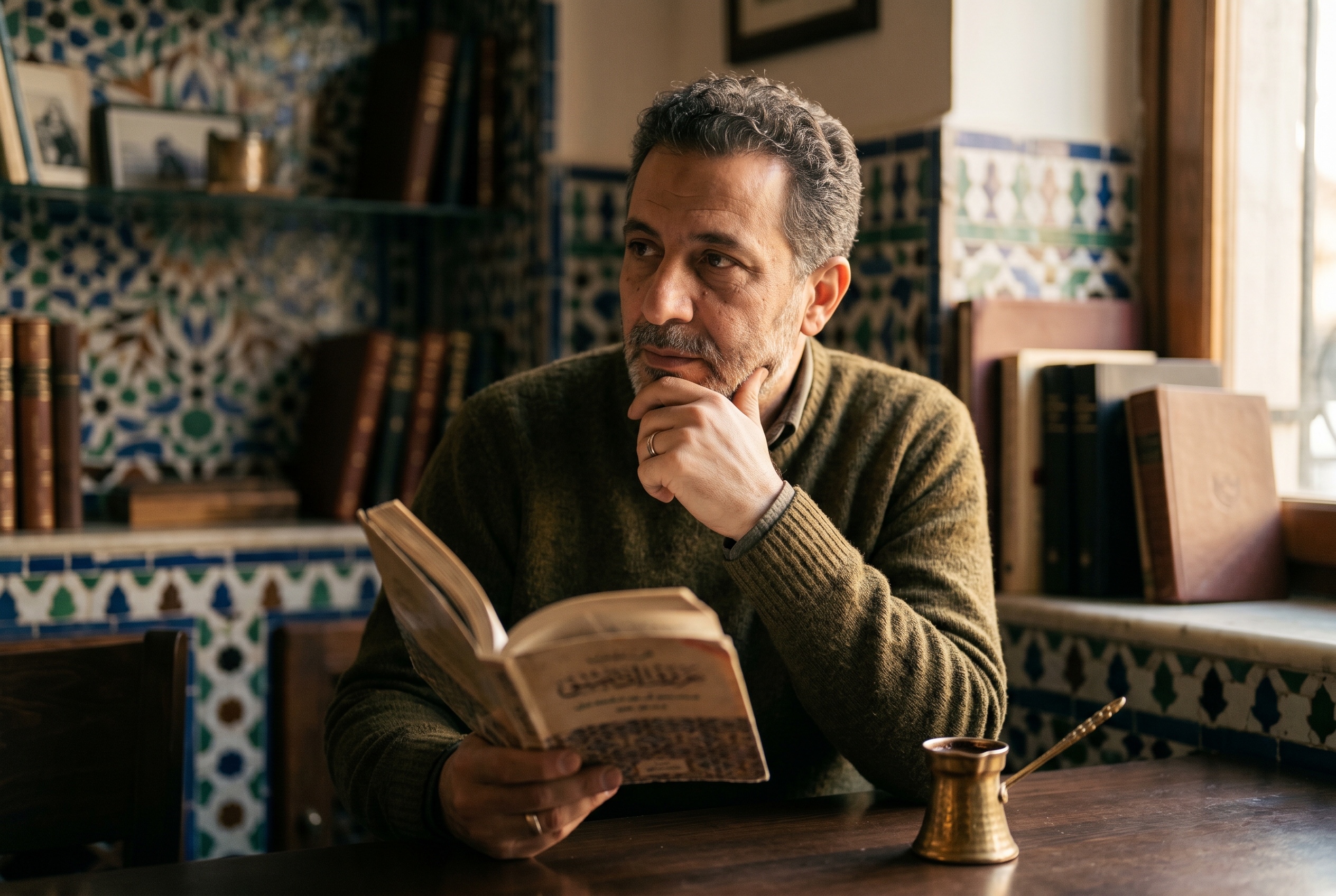 Syrian Arabic tutor and adult student in conversation during a lesson — Strommen